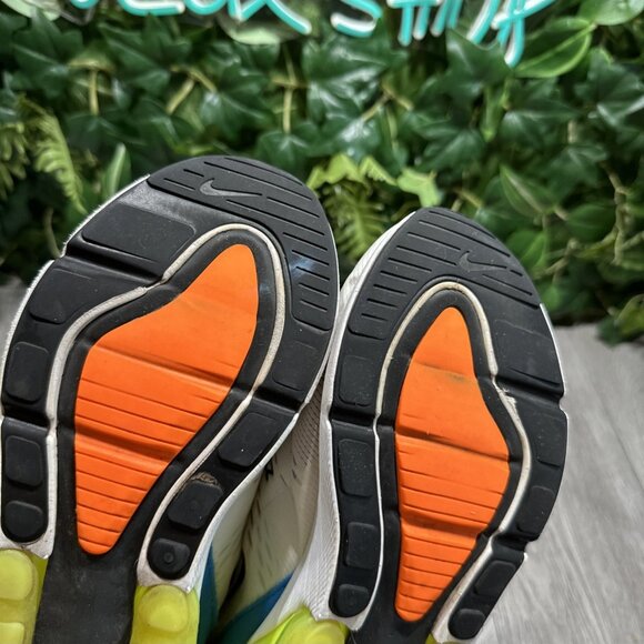Nike Womens Air Max 270 NERF Sneaker Size 9 White Blue Volt Green Running Shoes - Picture 9 of 13